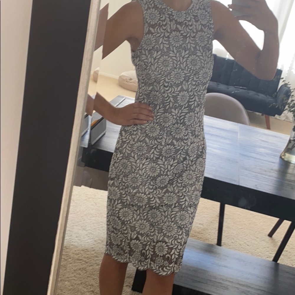 Calvin Klein Dress White Black Sleeveless
